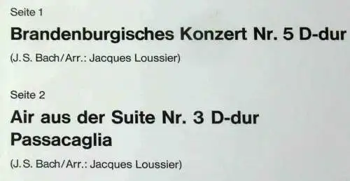 LP Jacques Loussier: Play Bach für den Kenner (Decca H 278/4)