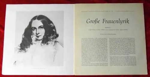 LP Große Frauenlyrik - Joana Maria Gorvin Käthe Gold Marianne Hoppe Maria Becker