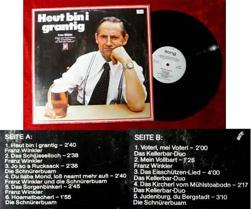 LP Franz Winkler: Heut bin i grantig (Austria Sound 8501) A 1976