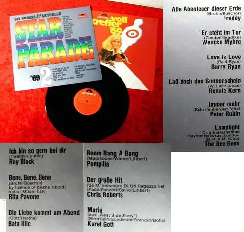 LP Grosse & Aktuelle Starparade 1969/2 (Polydor 249 312) mit Werbebeilage