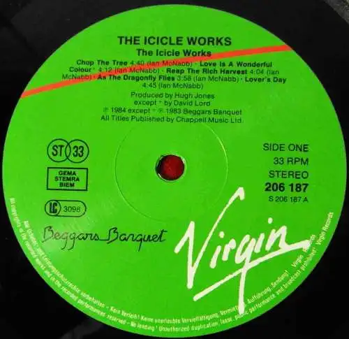 LP Icicle Works: Same (Virgin 206 187) D 1984