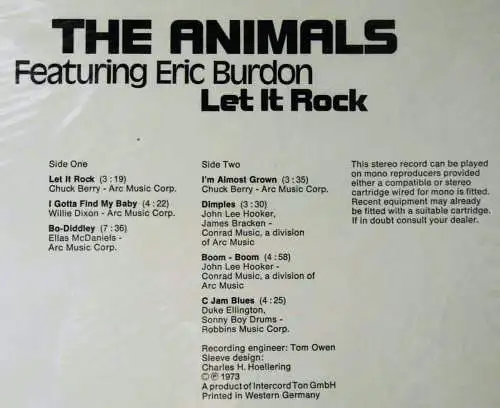 LP Animals feat Eric Burdon: StarPower - Let It Rock (Springboard INT 128 611) D