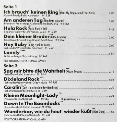 LP Ted Herold: Rock´n Pop Hits (Polydor 2459 222) D