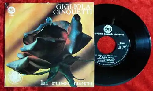 Single Gilgliola Cinquetti: La Rosa Nera (CGD N 9661) Italy 1967
