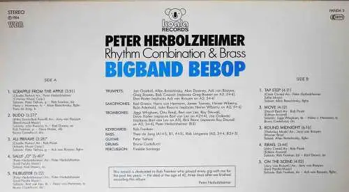 LP Peter Herbolzheimer Rhythm Combination & Brass: Big Band Be Bop (Koala) D 84