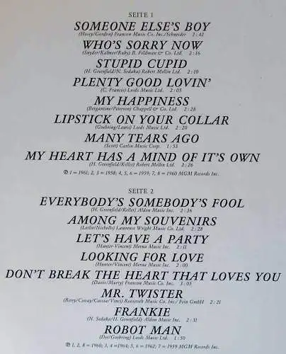 LP Connie Francis: Connie´s Greatest Hits (Polydor 831 994-1) D 1988