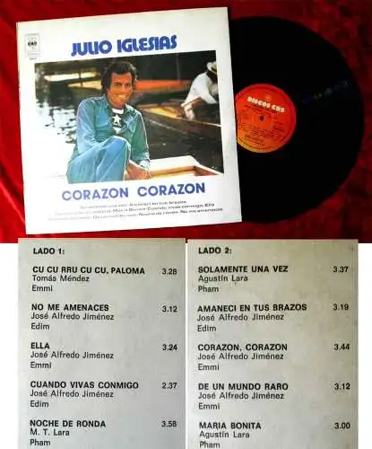 LP Julio Iglesias: Corazon Corazon (CBS 19480) Argentinien 1975