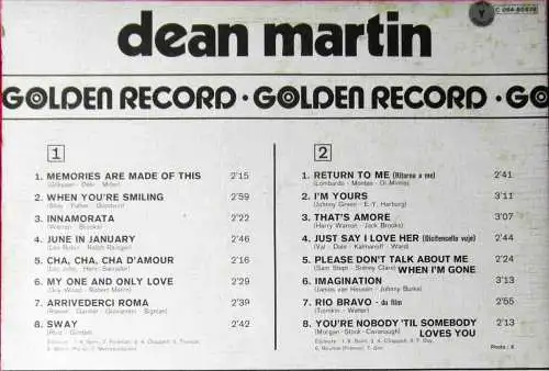 LP Dean Martin: Golden Record (Capitol 2C 064-80878) Frankreich