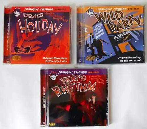 3 CD´s Swingin Swanee presents Devil´s Holiday / Wild Party....  - Sammlung -