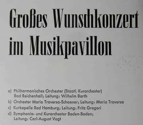 LP Großes Wunschkonzert im Musikpavillon (Telefunken SLE 14 275-P) D