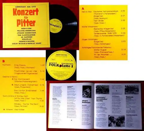 LP Konzert für Pitter - Göppingen 1976 - (Folk-Platte EV 77 001)