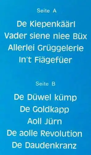 LP De Kiepenkäärl - Plattdeutsche Erzählungen von Augustin Wibbelt (1975)