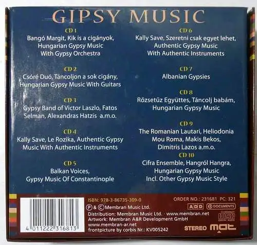 10CD Box Gipsy Music - von Ungarn nach Transsylvanien - Serbien Albanien