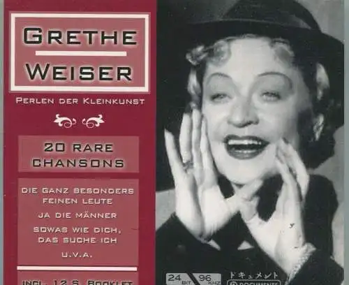 CD Grethe Weiser: Perlen der Kleinkunst - 20 Rare Chansons - (Membran) 2004