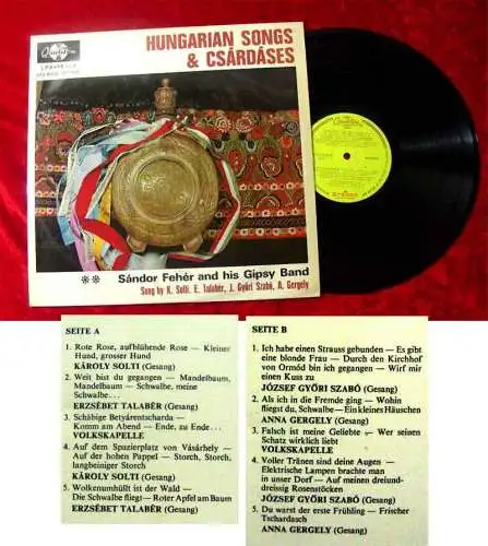 LP Sandor Fehér & Gipsy Band: Hungarian Songs & Csardases