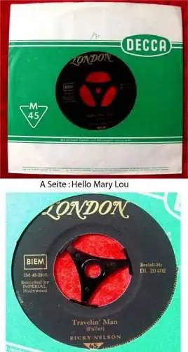 Single Ricky Nelson Hello Mary Lou Travelin Man