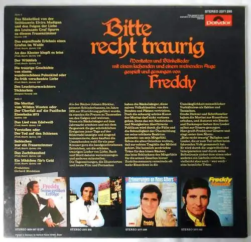 LP Freddy Quinn: Bitte recht traurig (Polydor 2371 295) D 1971