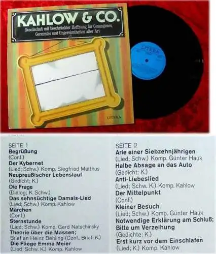 LP Kahlow & Co GmbH für Gesungenes Gereimtes und andere