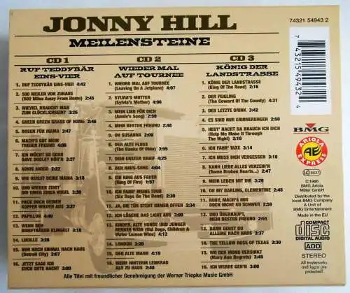 3CD Box Jonny Hill: Meilensteine (Ariola Express) 1998