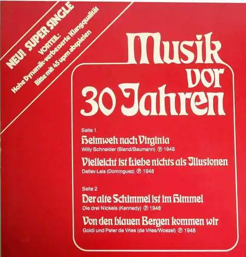 Maxi Musik vor 30 Jahren (Das Beste MVJ 568) D 1978 