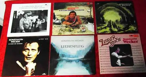 7 Langspielplatten KONSTANTIN WECKER  - Vinylsammlung -