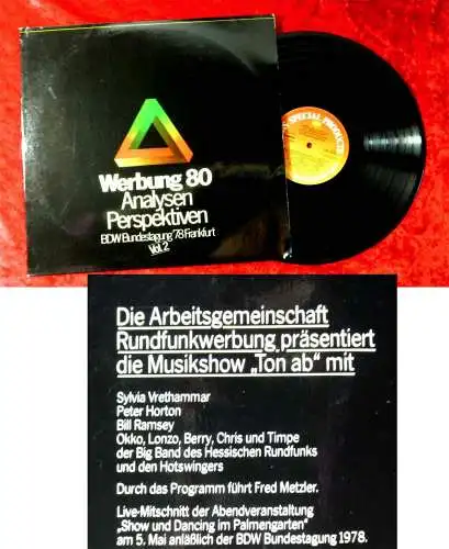 LP Werbung 1980 "Ton ab" mit Sylvia Vrethammar Bill Ramsey Peter Horton