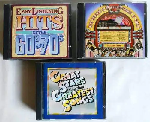 3 Boxen Easy Listening Hits of the 60´s & 70´s / Rock´n Soul / Great Stars (UK)