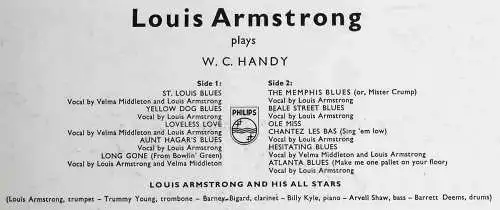 LP Louis Armstrong Plays W.C. Handy (Philips B 07038 L) NL