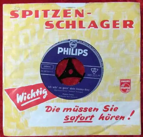 Single Pepper Twins: Ich wär so gern Dein Sonny Boy (Philips 345 523 PF) D 1962