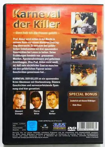 DVD Karneval der Killer - Lex Barker - Pierre Brice - Stewart Granger (Astro)