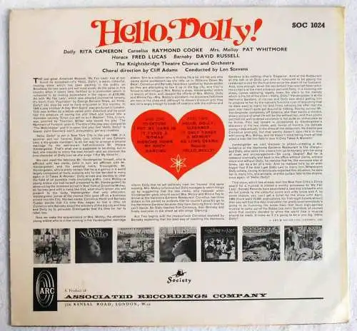 LP Hello Dolly!  Rita Cameron Raymond Cooke (Society SOC 1024( UK 1965 