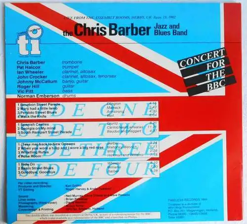 2LP Chris Barber: Concert for the BBC (Timeless 509/510) UK 1984