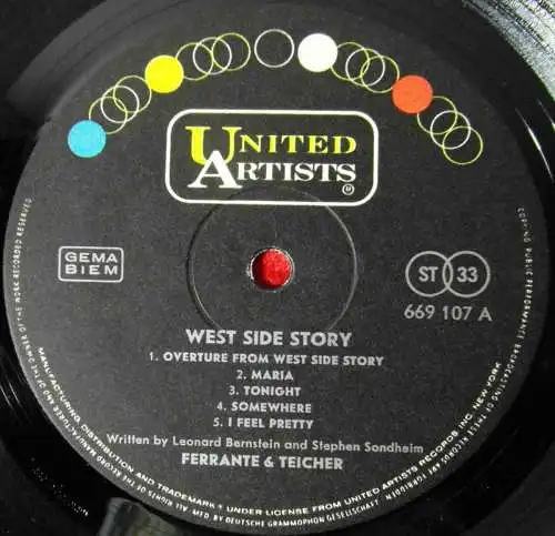 LP Ferrante & Teicher: Music From West Side Story and other motion pictures (UA)