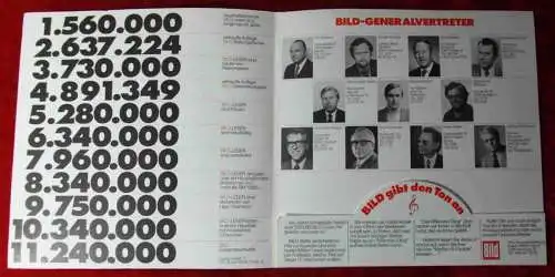 LP Das Millionending - BILD Promotion Mappe - 1977 - 100 Jahre Kulturträger LP