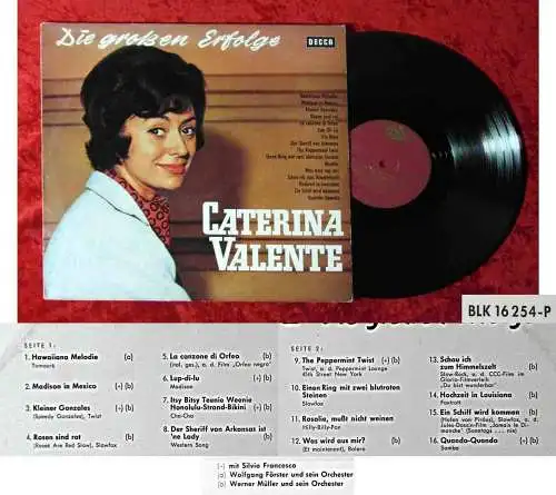 LP Caterina Valente: Die grossen Erfolge (Decca BLK 16 254-P) D 1965