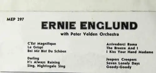 EP Ernie Englund: The Breeze And I (Metronome MEP 297) Schweden