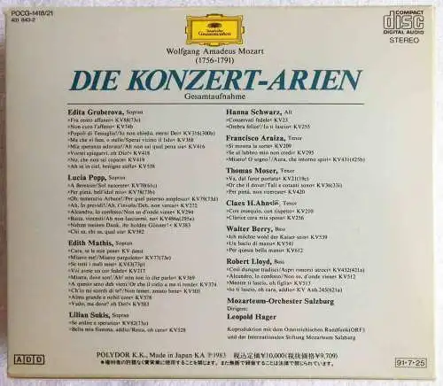 4CD Mozart - Die Konzert Arien Gesamtaufnahme (DGG) Japan 