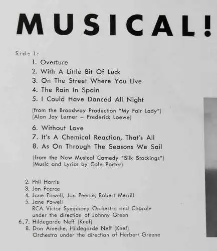 LP Musical! feat Hildegarde Neff (Hildegard Knef) (RCA LPM-9945) D 