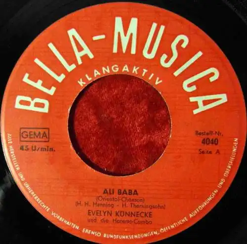 Single Evelyn Künneke: Ali Baba (Bella Musica 4035) D