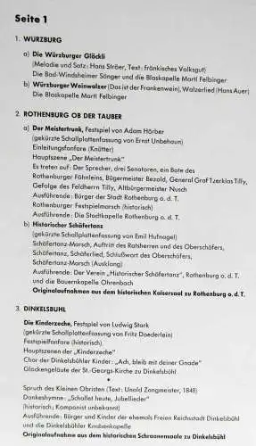 LP Entlang der Romantischen Straße (Telefunken SLE 14 314-P) D