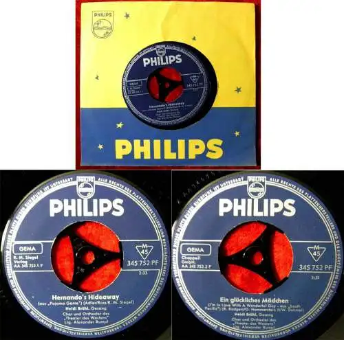 Single Heidi Brühl: Hernando´s Hideaway (Philips 345 752 PF) D