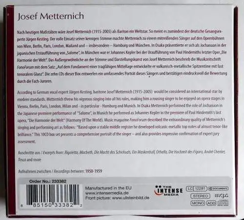 10CD Box Josef Metternich: The Great 1950 - 1959