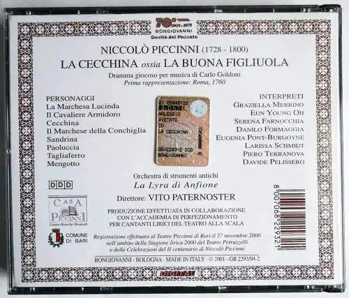 2CD Box Piccinni: La Cecchina (BG) 2001