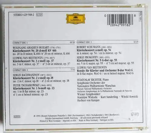 3CD Box Sviatoslav Richter: Meisterkonzerte (DGG) 1959 - 1963