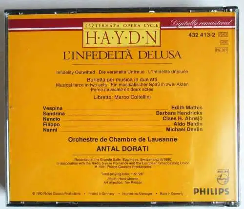 2 CD Box Haydn: L`Infedelta Delusa - Antal Dorati (Philips)