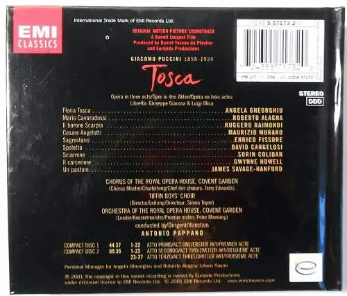 2CD Set Puccini: Tosca (EMI) 2001 - Angela Gheorghiu Roberto Alagna Soundtrack