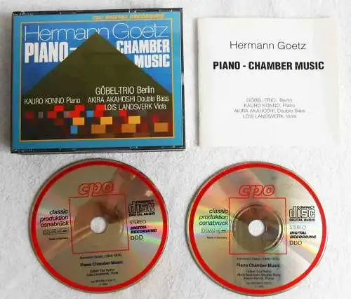 2CD Box Göbel Trio Berlin: Hermann Götz - Piano Chamber Music (CPO) 1990