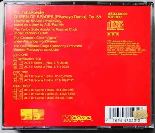 3CD Box Tschaikowsky: Queen of Spades (MCA) 1990