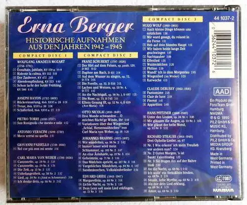 3CD Box Erna Berger: Lieder (Pilz) 1990