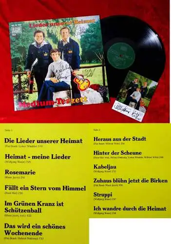 LP Medium Terzett: Lieder unserer Heimat (AGM 7807) Signiert & Autogrammkarte